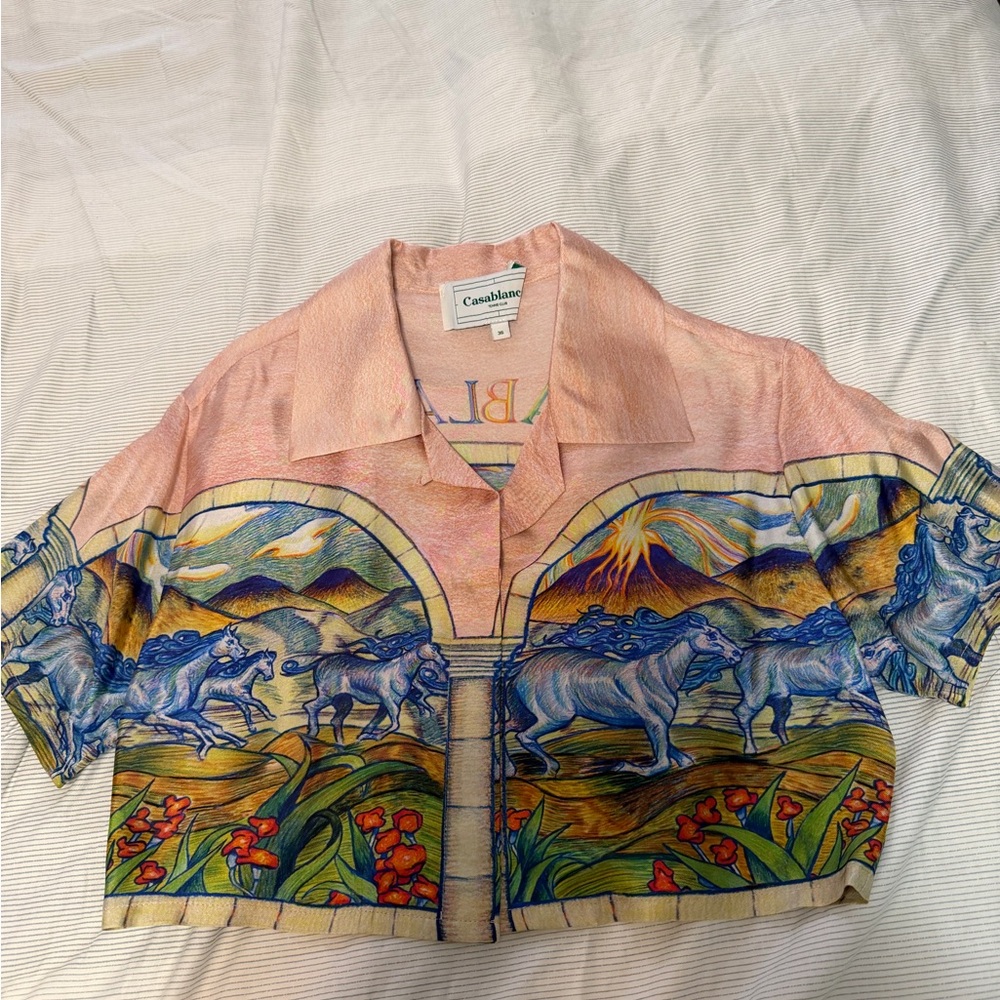 Casablanca silk cropped shirt